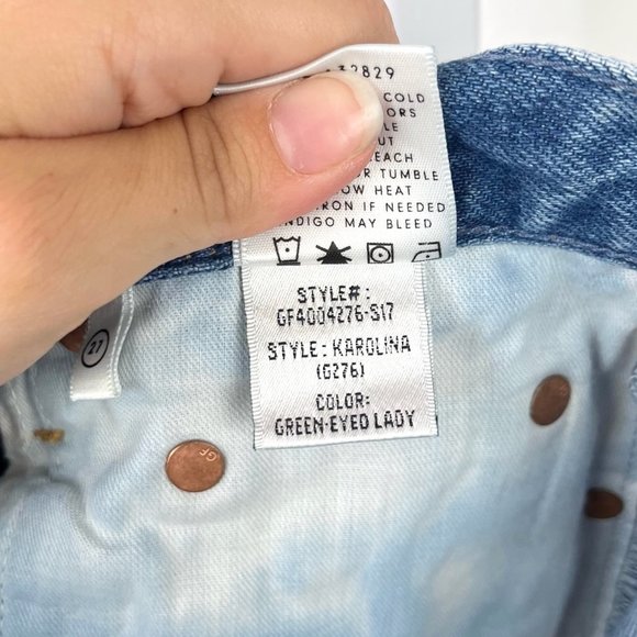 GRLFRND Karolina Jeans Green Eyed Lady Wash Button Fly Blue 27 - Picture 9 of 9